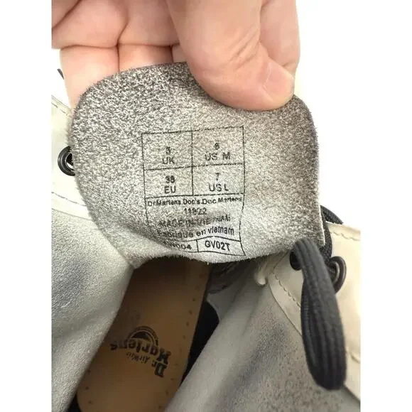 dr martens boots women’s 7 White Bouncing Soles Lace Up Combat Leather Classic - Picture 8 of 8